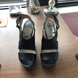 Michael Kors Josephine Leather Peep Toe